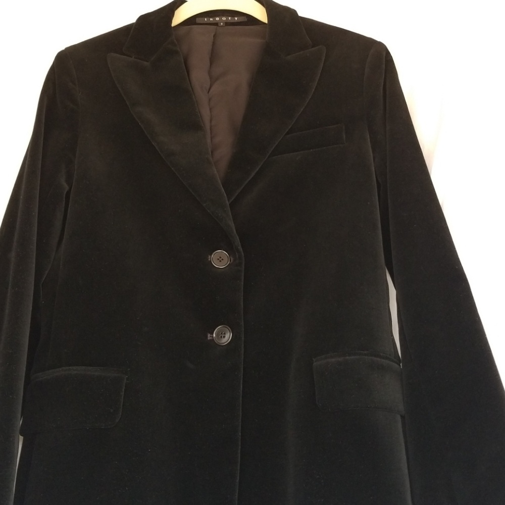 Small Size Black Velvet Theory Jacket